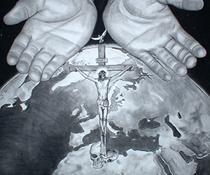 illustration drawing - father son holy spirit