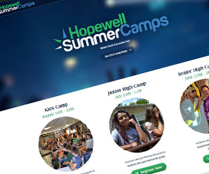 web website - hopewell summer camps site