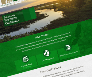 web website - prairie wealth advisors design concept